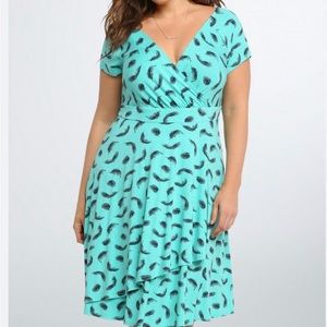 Torrid brand, teal graphic plus size t-shirt dress.